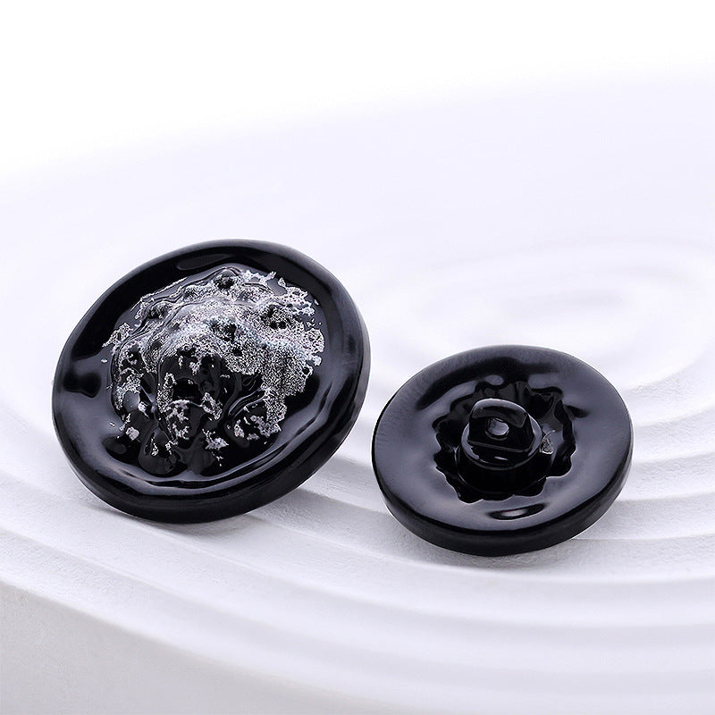 British Lion Head Ink Color Glacier Metal Blouse Button 5pcs