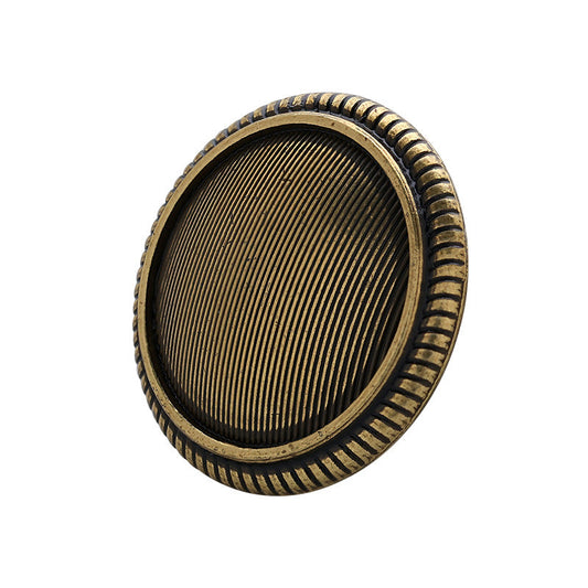 15-22mm Vintage Striped Lace Double-Sided Metal Button 10pcs Antique Gold