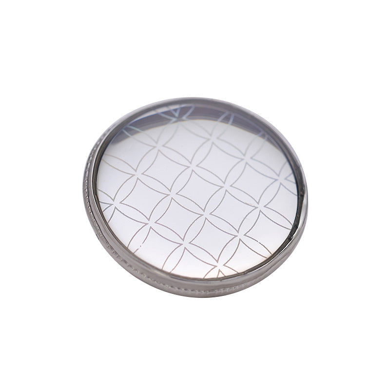 20mm silver round metal button with rainbow check pattern, 5 pcs