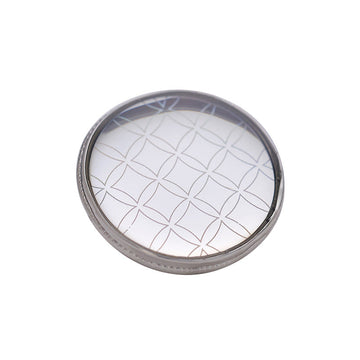 20mm silver round metal button with rainbow check pattern, 5 pcs
