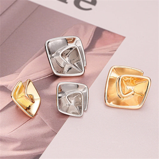 Simple Geometric Spiral Fashion Sewing Metal Button 6pcs