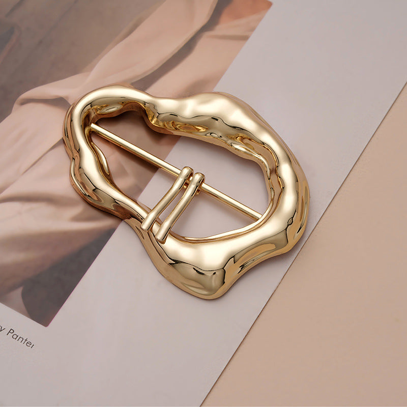 Irregular Rectangular Metal Alloy Adjustment Buckle 3pcs