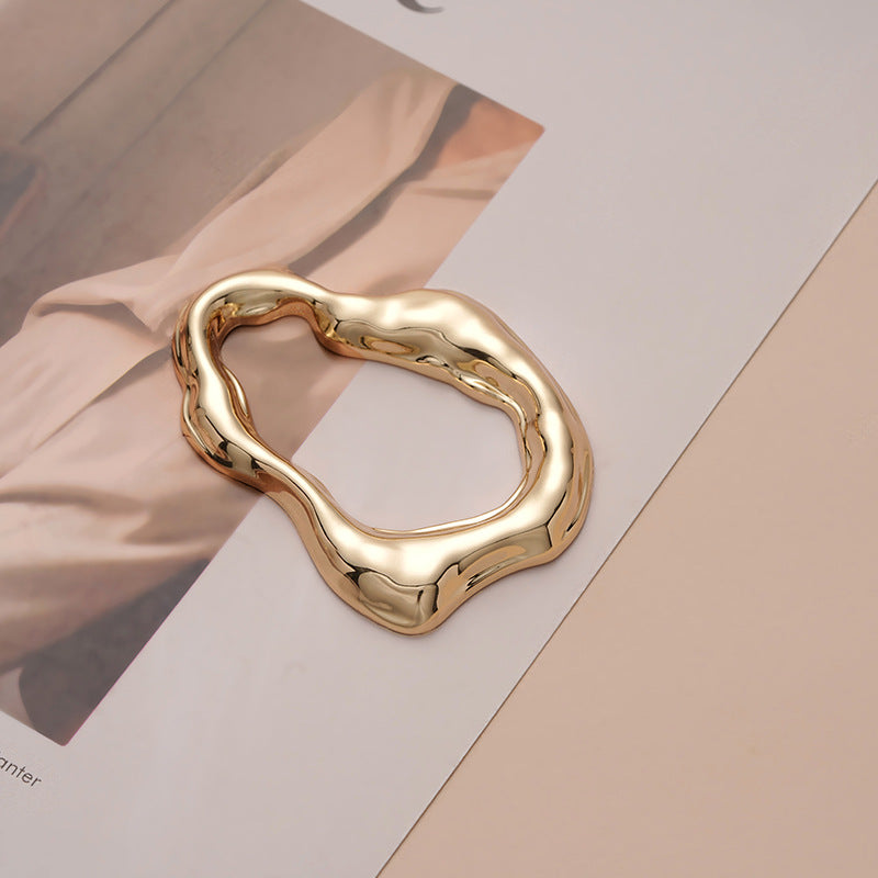 Irregular Rectangular Metal Alloy Adjustment Buckle 3pcs