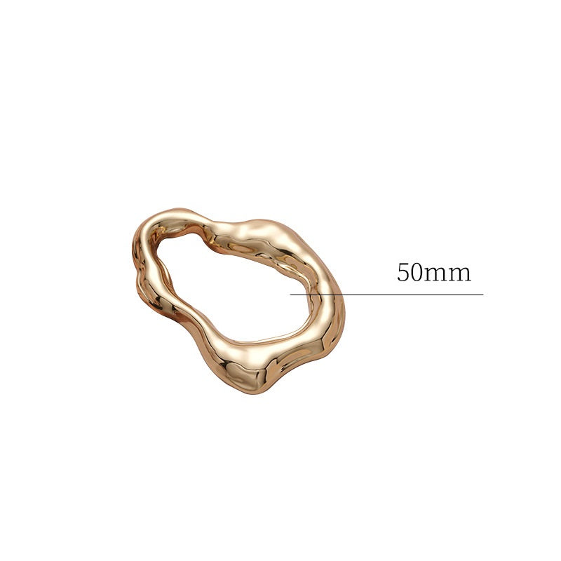 Irregular Rectangular Metal Alloy Adjustment Buckle 3pcs 50mm