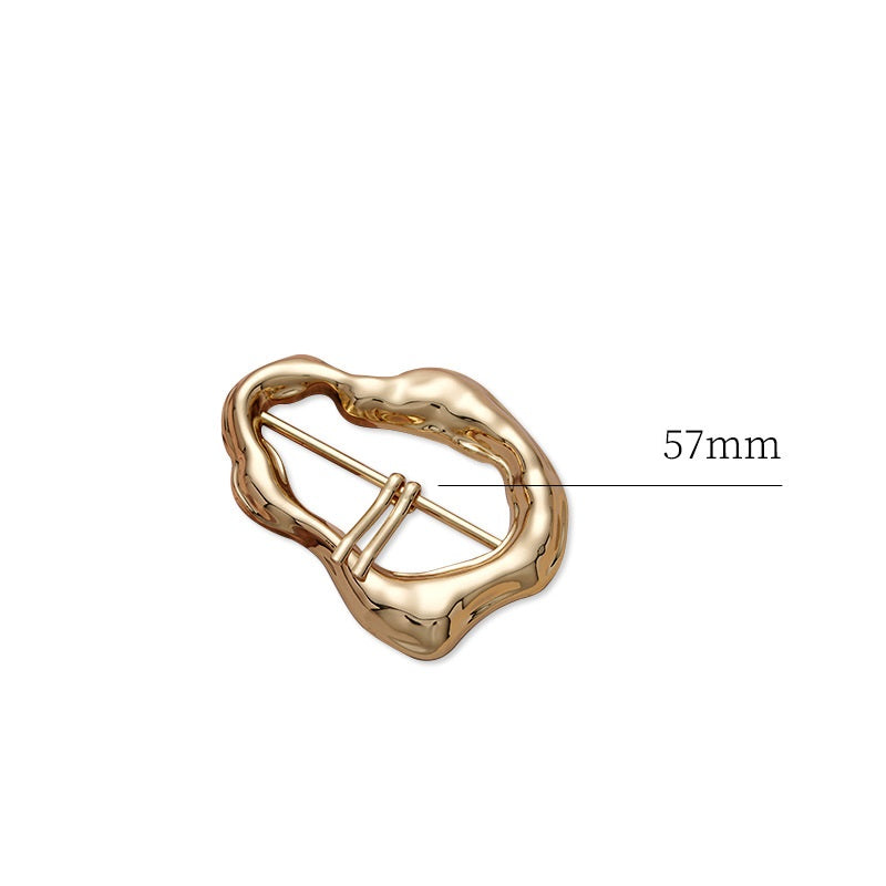 Irregular Rectangular Metal Alloy Adjustment Buckle 3pcs 57mm