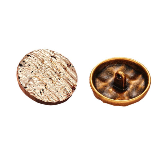 Retro Vertical and Horizontal Striped Texture Round Metal Button 10pcs