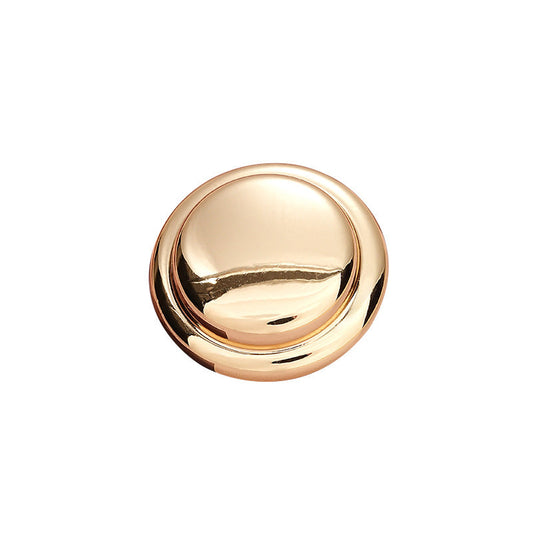 Hollow-Backed Golden Silver Round Hat-Shaped Metal Button 5pcs Gold