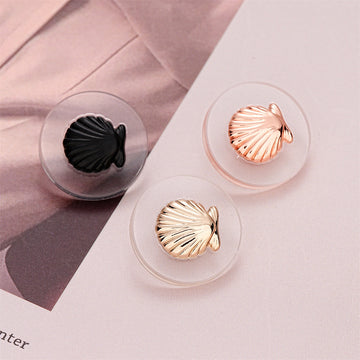 Round shell buttons: pink and gold with black accents, metal & acrylic, 5 pcs