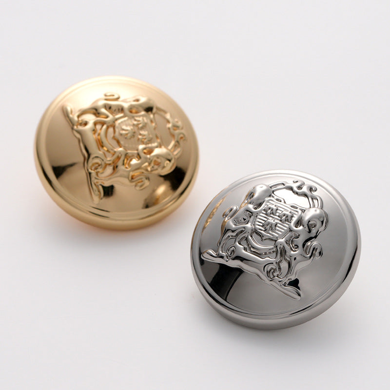 Glänzende Hohl-Metallknöpfe mit Griff, Gold & Silber, 15–22 mm