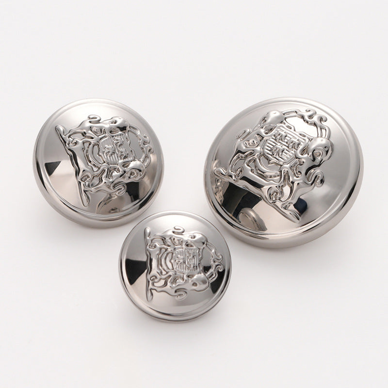 Glänzende Hohl-Metallknöpfe mit Griff, Silber, 15–22 mm (3er-Set)