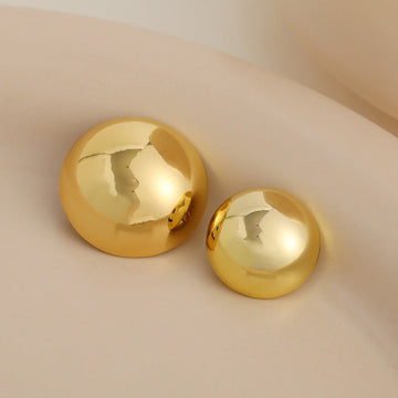 Glossy golden mushroom metal buttons, 12mm and 20mm (2 pieces shown)