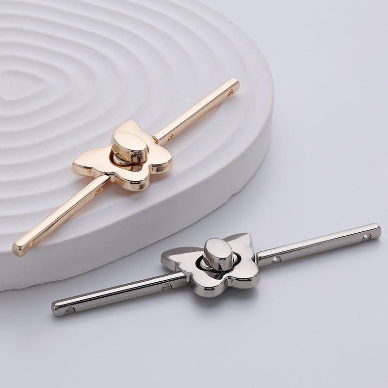 Gold and silver metal frog-knot butterfly decorative buckles, 3pcs