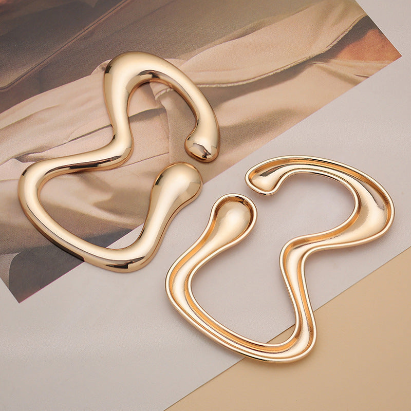 Gold-plated decorative belt buckles in heart shapes, adjustable set of 3 pieces