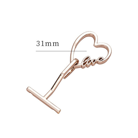 Heart-Shaped Metal Hook Buckle 3pcs Light Gold