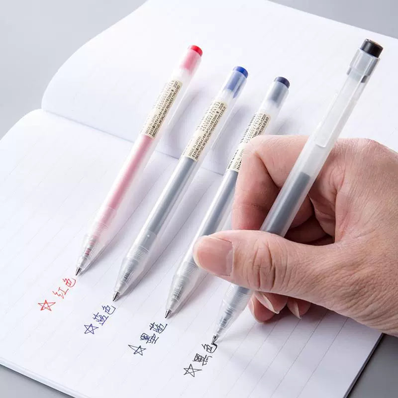 Muji Gel Ink Balpen Cap Type 10-delige set, 0,5 mm penpunt, blauw/zwart Muji Gel Ink Balpen Cap Type 10-delige set, 0,5 mm penpunt, blauw/zwart