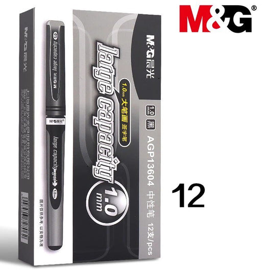 M&G Large Capacity Gel Pens - 1.0mm Bullet Tip -12 Pack Black