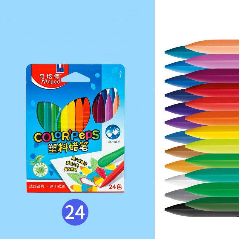 Maped Color'Peps Plasticlean Plastic Crayons,24/36 Assorted Colors 24 Color