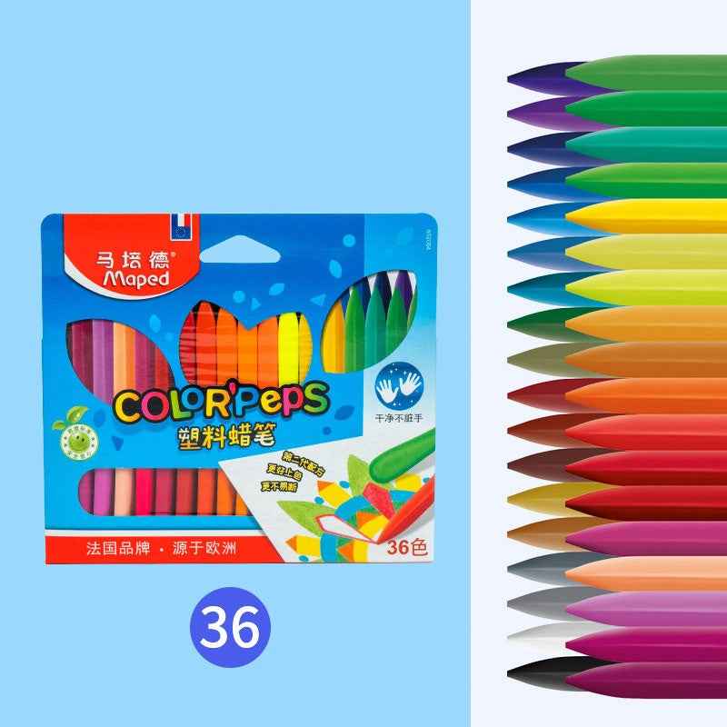 Maped Color'Peps Plasticlean Plastic Crayons,24/36 Assorted Colors 36 Color