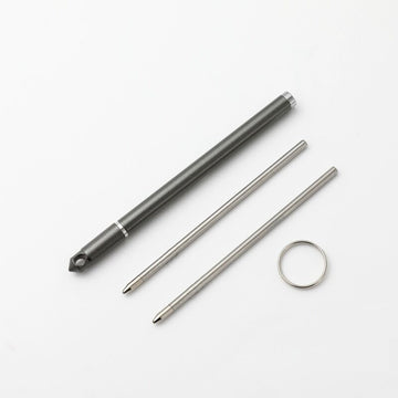 Mini-Kugelschreiber aus Messing | 0,5 mm schwarze Tinte | 8 cm Taschen-EDC-Stift | Inklusive 2 Nachfüllungen und Ringclip