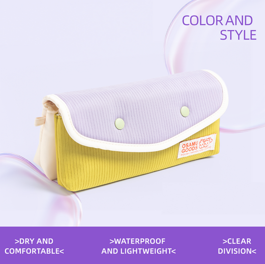 M&G Mobaggi Color-Block Snap Button Pencil Case 2in1 Detachable