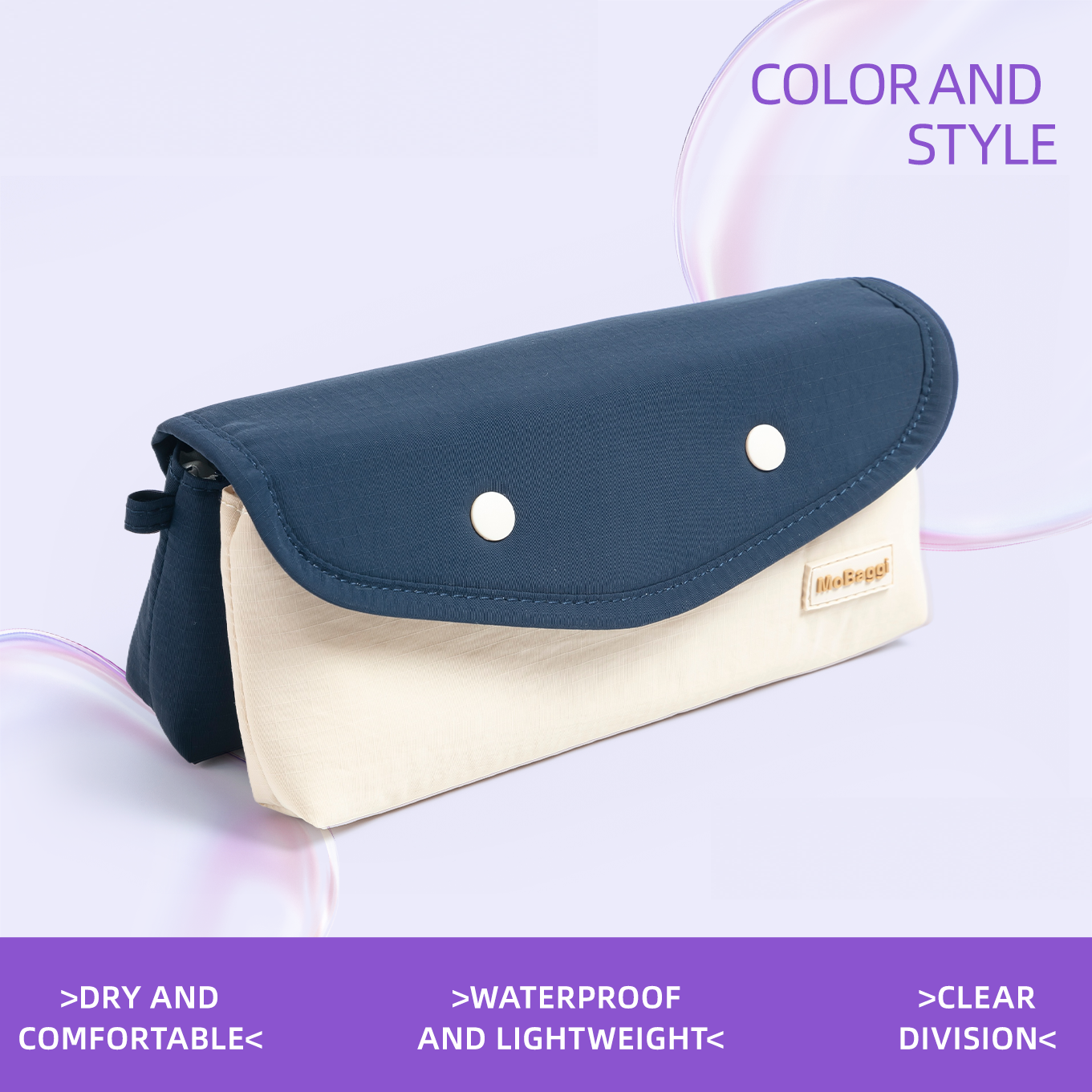 M&G Mobaggi Color-Block Snap Button Pencil Case 2in1 Detachable