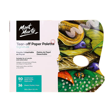 Paleta de papel desechable Mont Marte | 36 hojas desechables | Óleo, acrílico y gouache