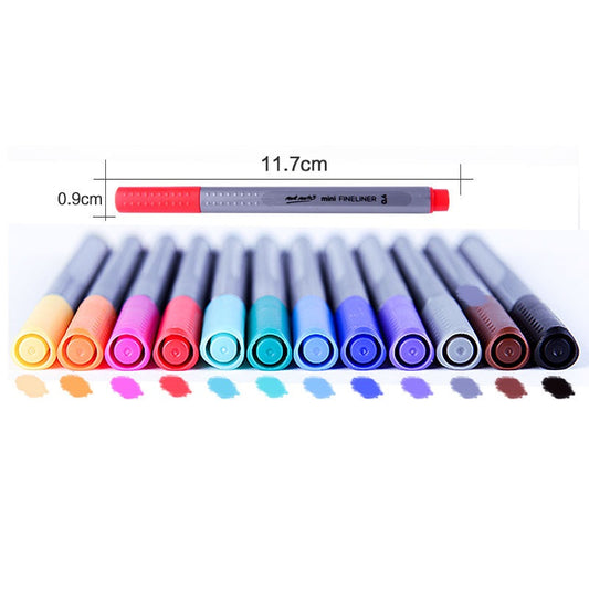 Mont Marte Mini Fineliner 12pcs Set,Tri Grip,Odour Free