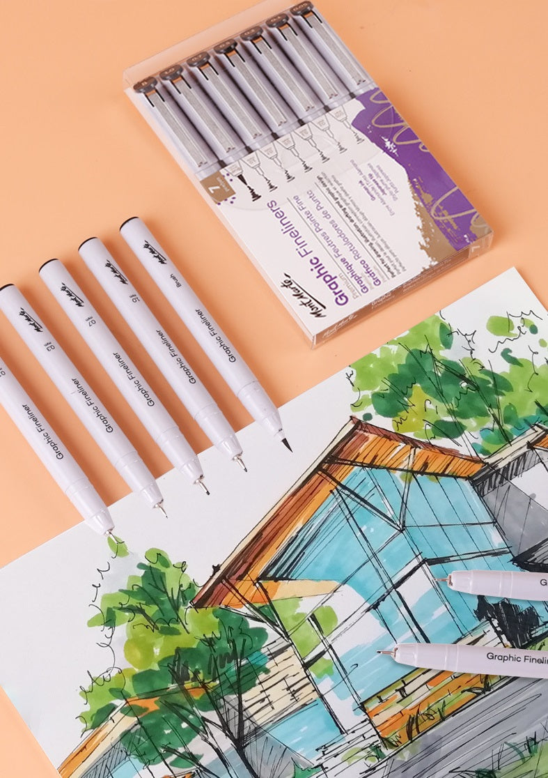 Mont Marte Premium Graphic Fineliners,7 Piece