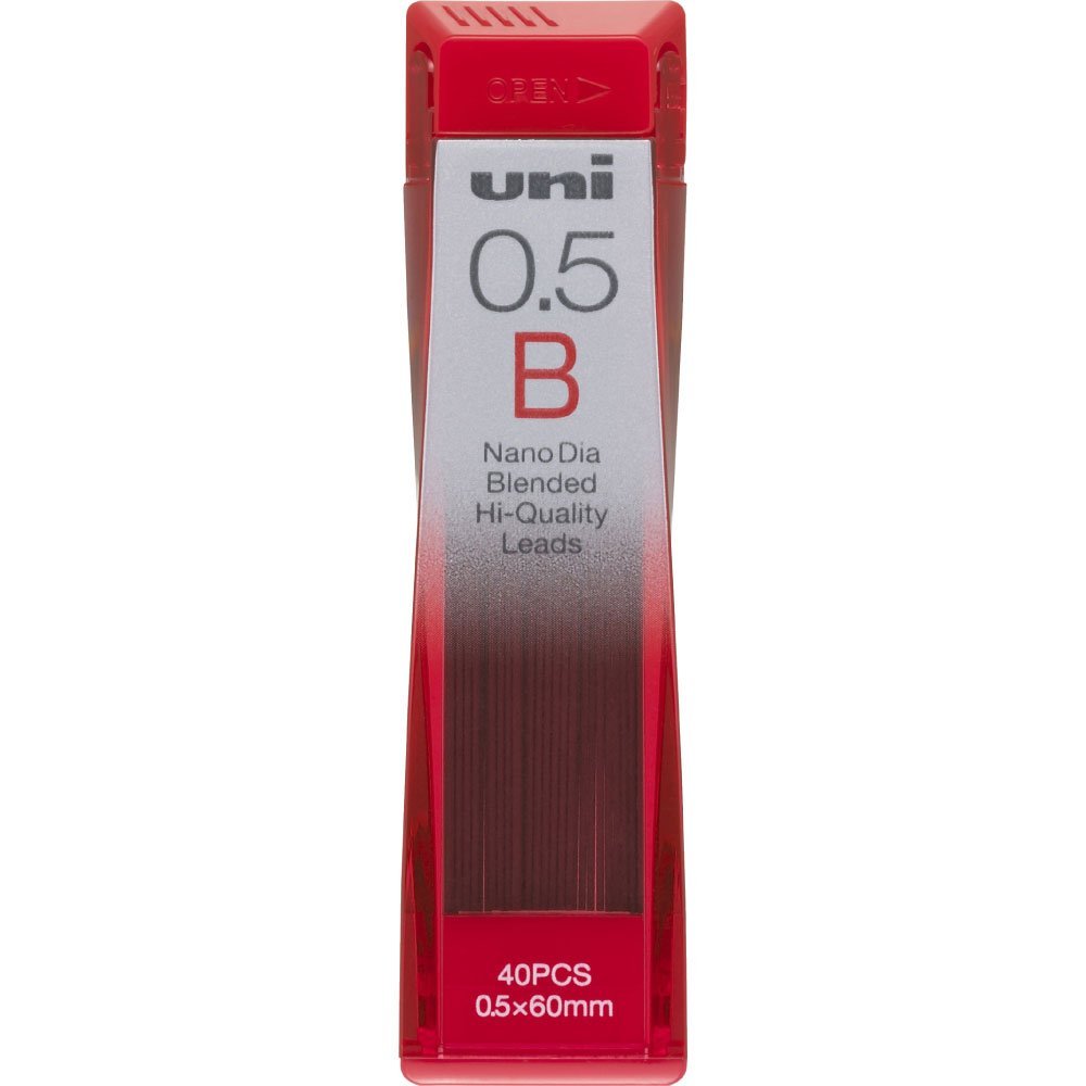 Uni Mechanical Pencil Lead,Nano Dia,0.5mm B 2 Pack