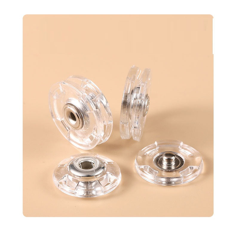 Transparente Druckknöpfe mit Metallteilen, rundes Snap-Design, 18–25 mm