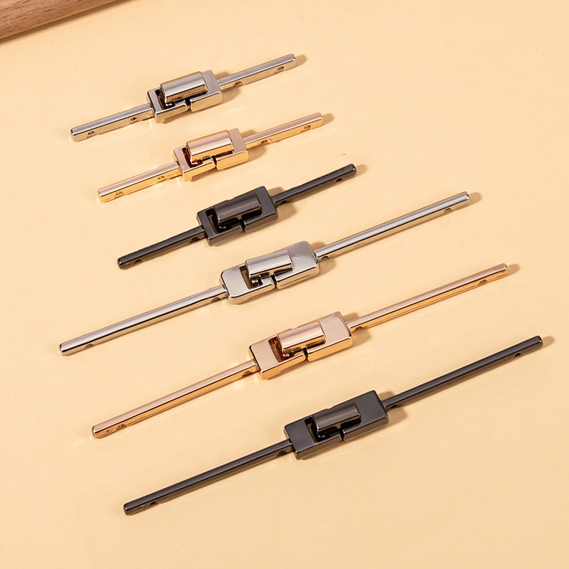 Hanfu-Metallverschluss, flaches Schloss, Paar Steg-Schnallen in Gold/Silber/Schwarz