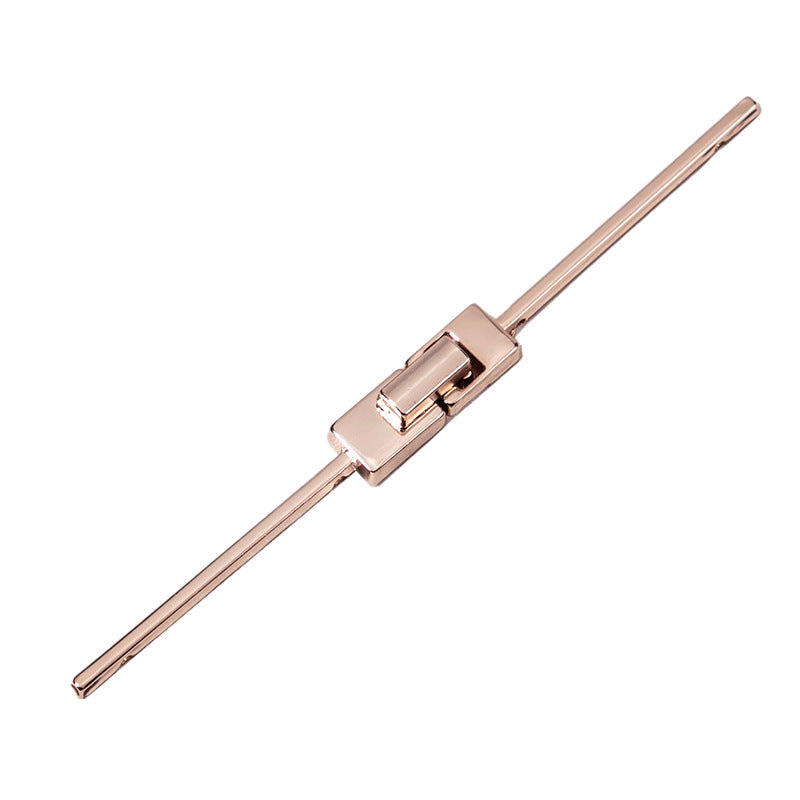 Roségoldfarbene Metall-Schloss-Schnalle für Hanfu, längliches Paar, flach