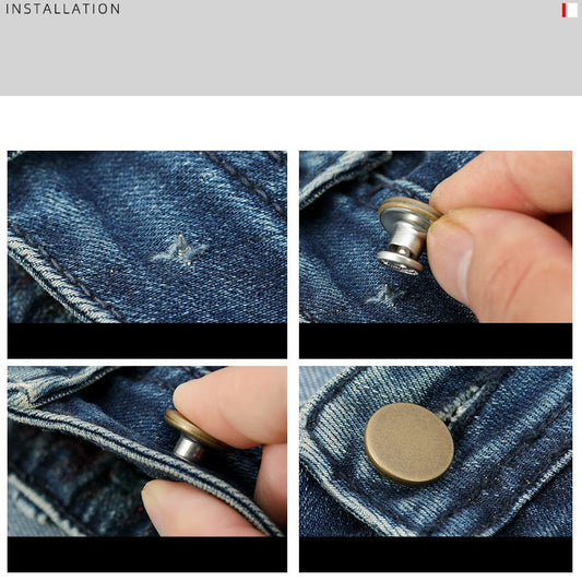 27L Adjustable Jeans Metal Button No Punching Required 100 Pack(20 Styles)