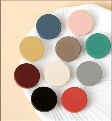 Runde Flachharzknöpfe mit Schaft, viele Farben: blau, rosa, gelb, braun, grün