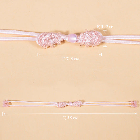 39cm Long-Tailed Pipa Crystal Whip Chinese Knot Button 4pcs