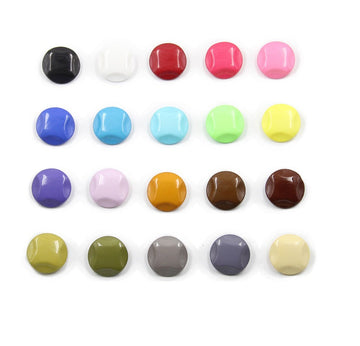 Assorted round resin shank buttons, colorful mix (black, white, red, pink, yellow)
