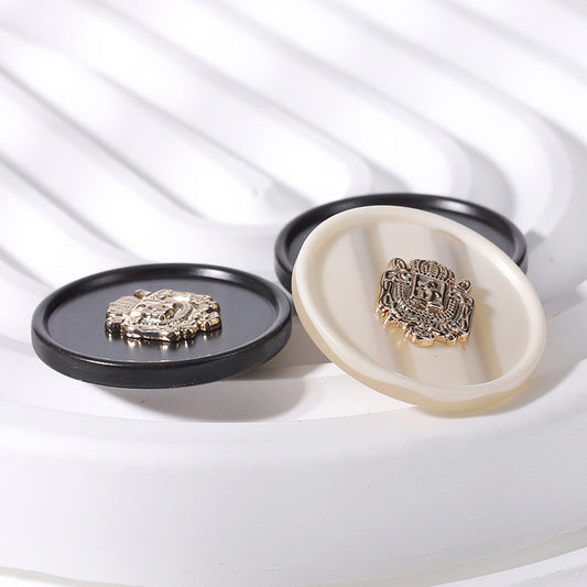 18-25mm Round Resin Metal Crown Buttons 12pcs