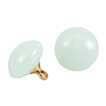 Mint green jelly resin round shirt buttons, gold-tone shank detail, 10mm size