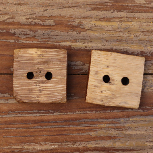 44L Square Original Ecological Natural Bamboo Two-Hole Buttons 10Pcs