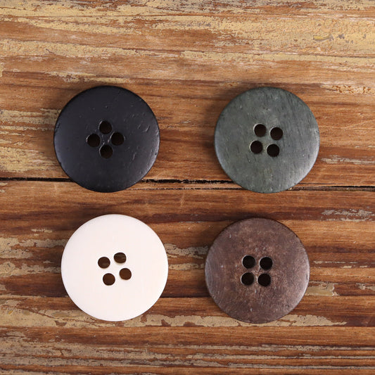 Retro Distressed Bovine Bone Buttons for Men's Jackets Shirts 48 Pack (4 Sizes)