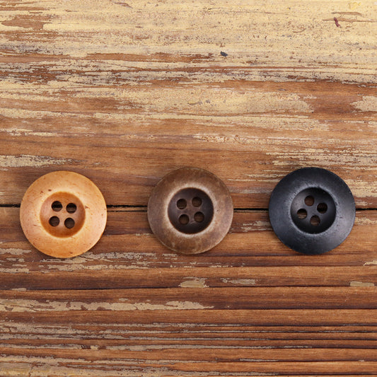 11.5-20mm Vintage Distressed Orange Bovine Bone Buttons 20 Pack(4 Sizes)