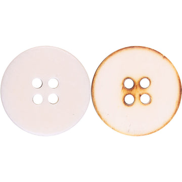 4-Loch Doppel-Flat Bone-Buttons, weiß & gebrannt-weiß, 30er Pack