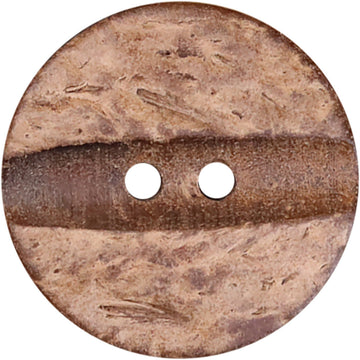 Natural coconut shell button, thick 2-hole design, round 36L size