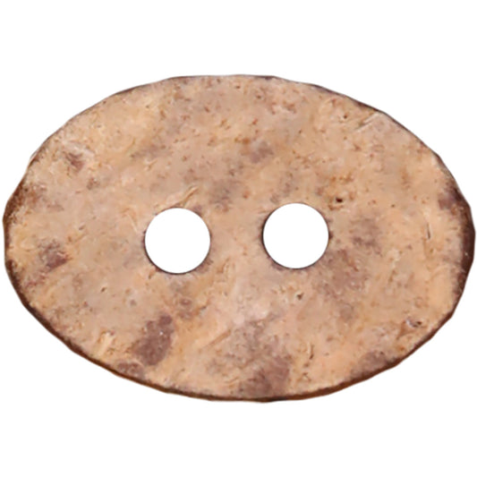24L Oval Natural Coconut Shell Two-Hole Buttons for Kids' Clothing 20pcs