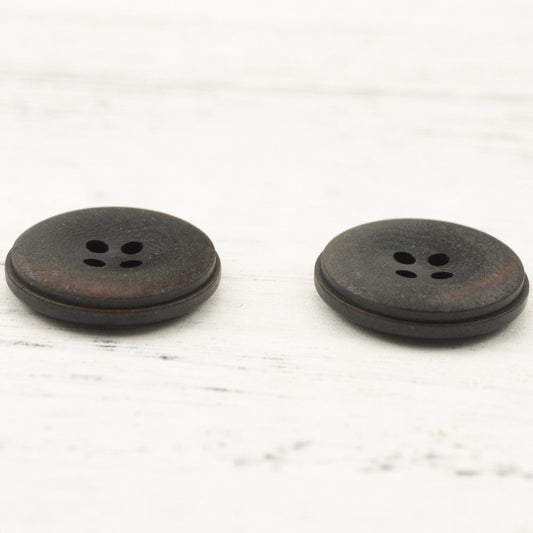Retro Frosted Black Tagut Nut Buttons for Denim Jackets 12pcs