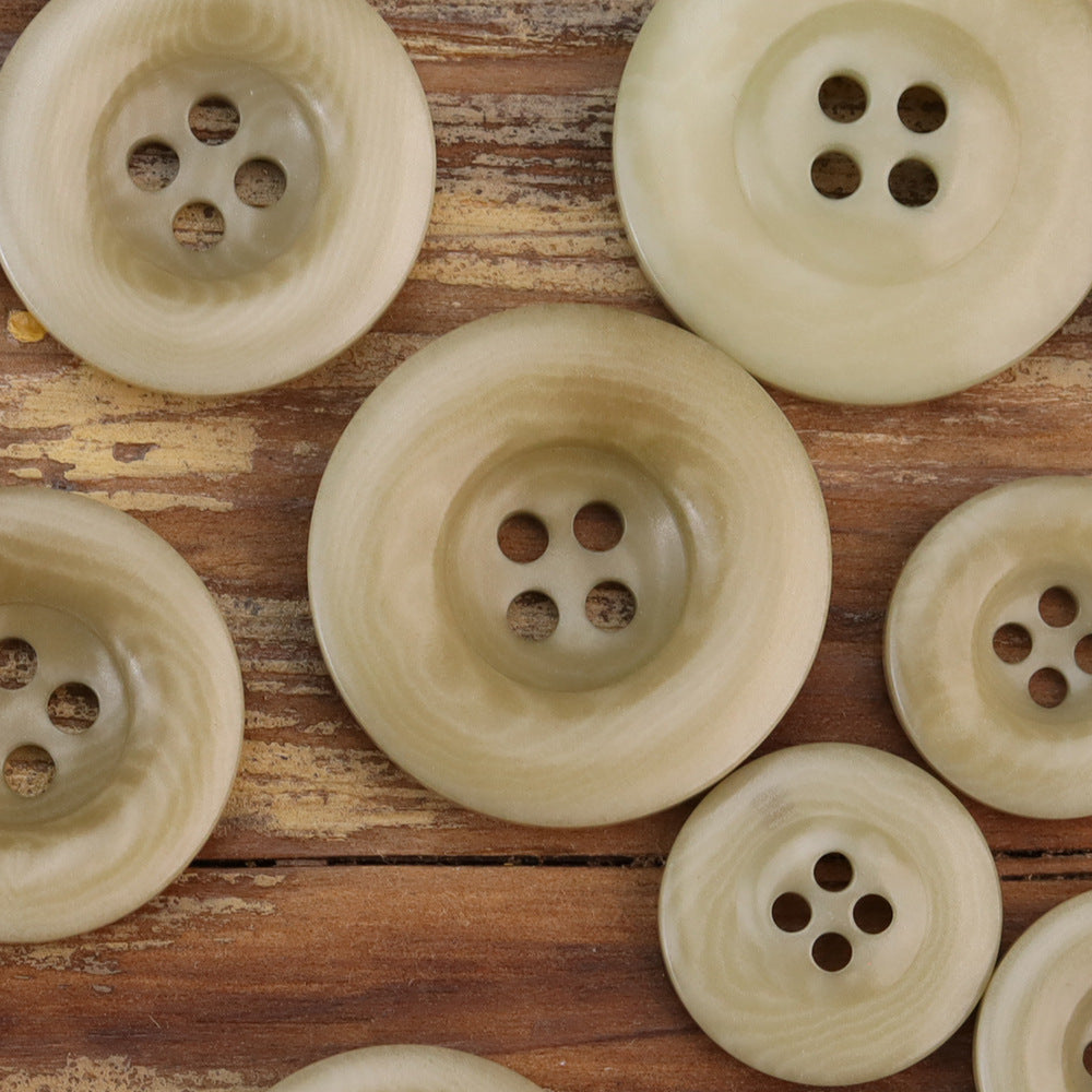 Thickened nut buttons, cream/beige four-hole fronts, various sizes in view