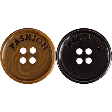 23mm cracked texture fruit buttons, dark coffee, 4-hole, 12 pcs set