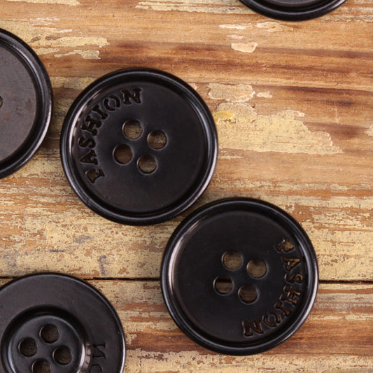 23mm Black Dark Coffee Cracked Texture Fashion Fruit Buttons 12pcs Black