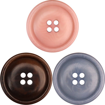 Pink corozo button, round, four holes