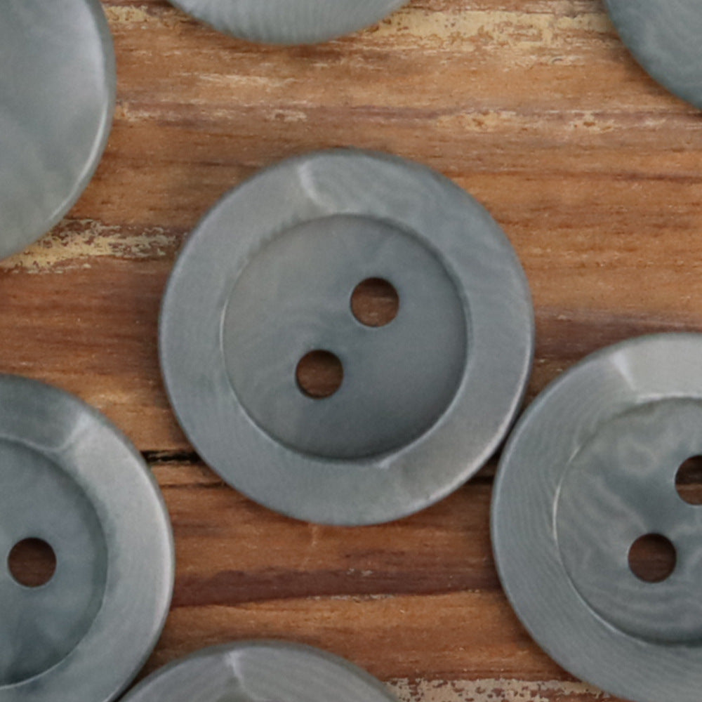 Gray irregular corozo 2-hole buttons for shirts and cardigans